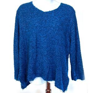 Avenue Plus 26/28 Blue Nubby Texture Pullover Sweater